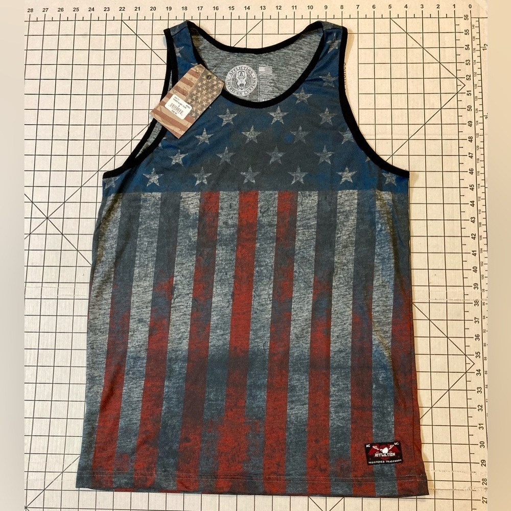 NWT Affliction Men’s Size Small “Faded Glory” American Flag Tank‎ Top